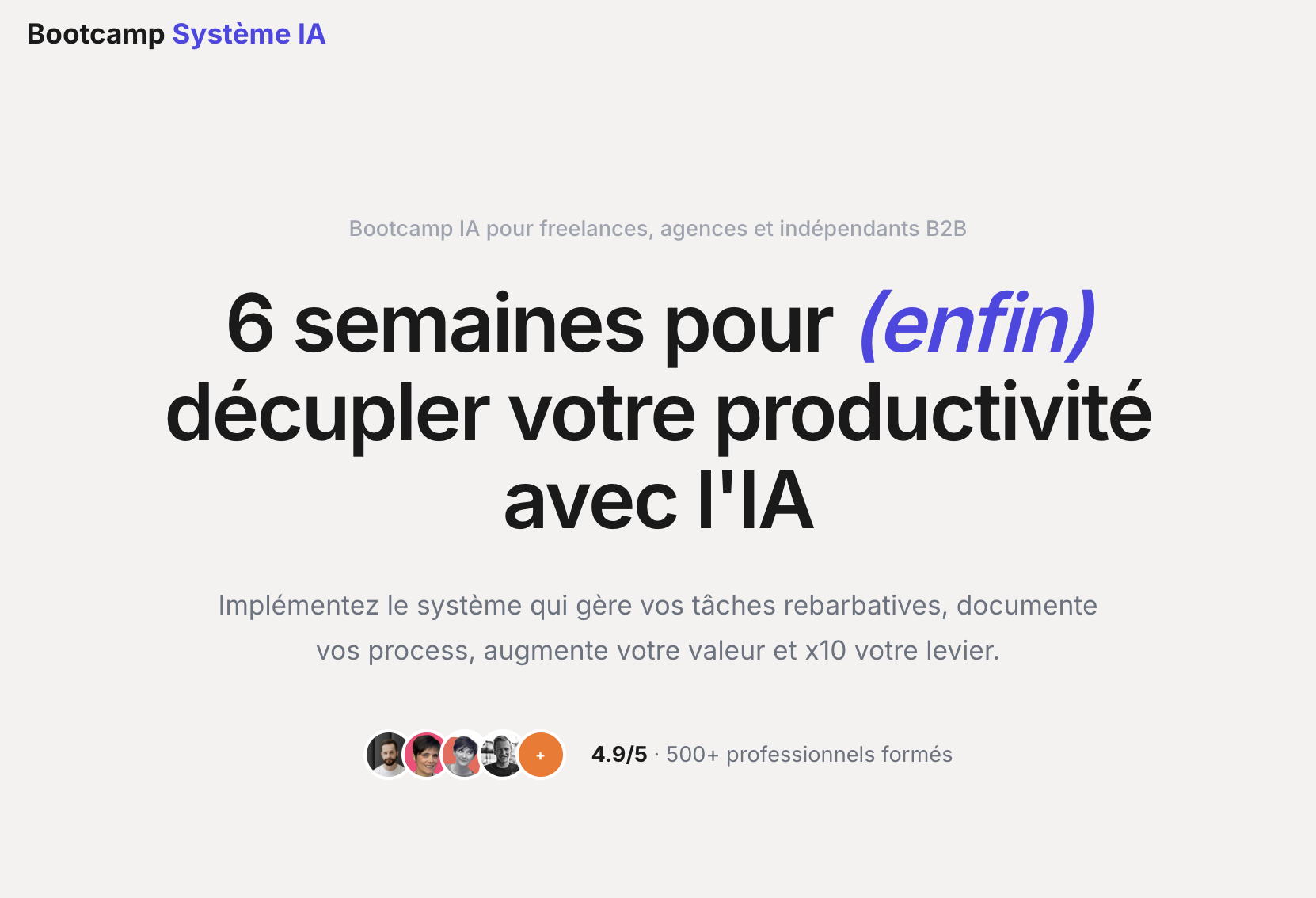 Bootcamp Systeme IA : décuplez votre productivité avec l'IA